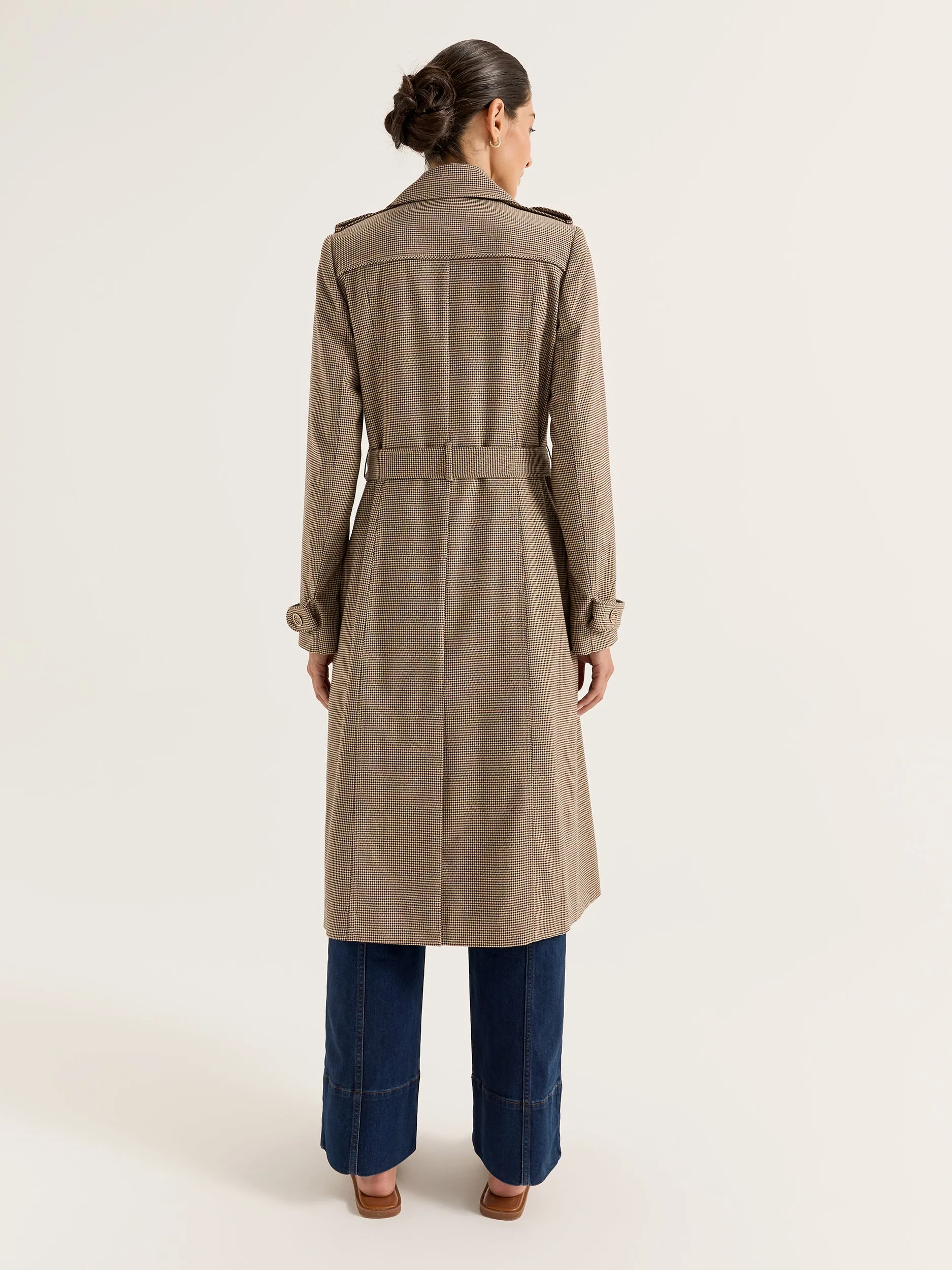 Annie Check Trench Coat