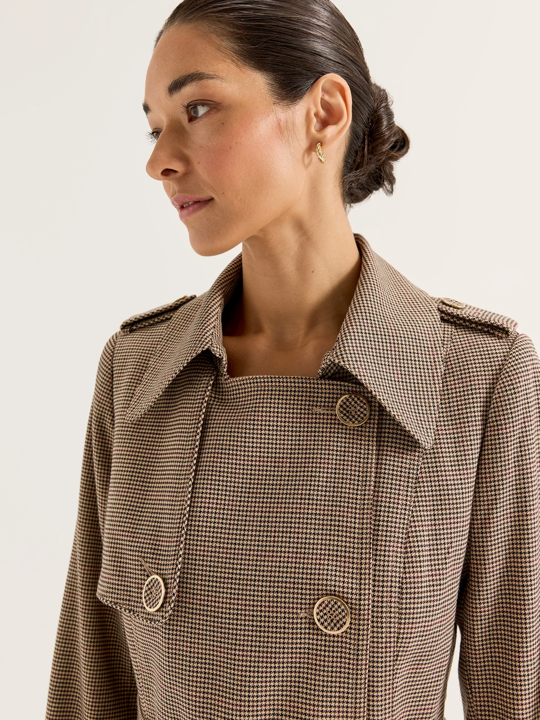 Annie Check Trench Coat