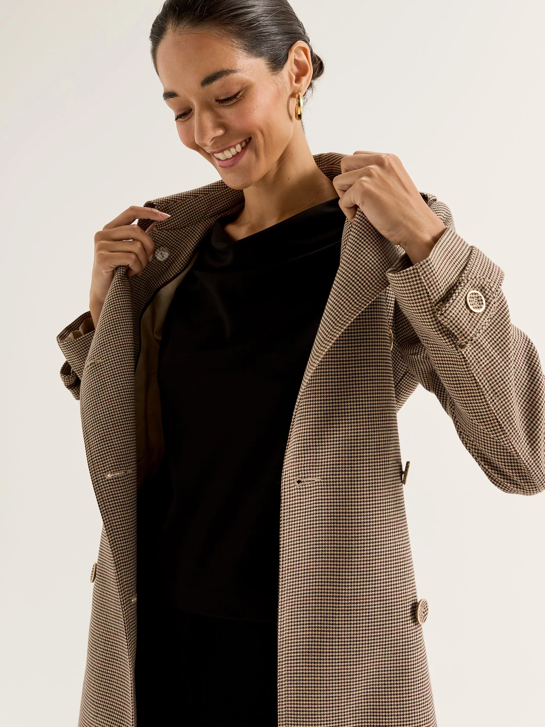 Annie Check Trench Coat