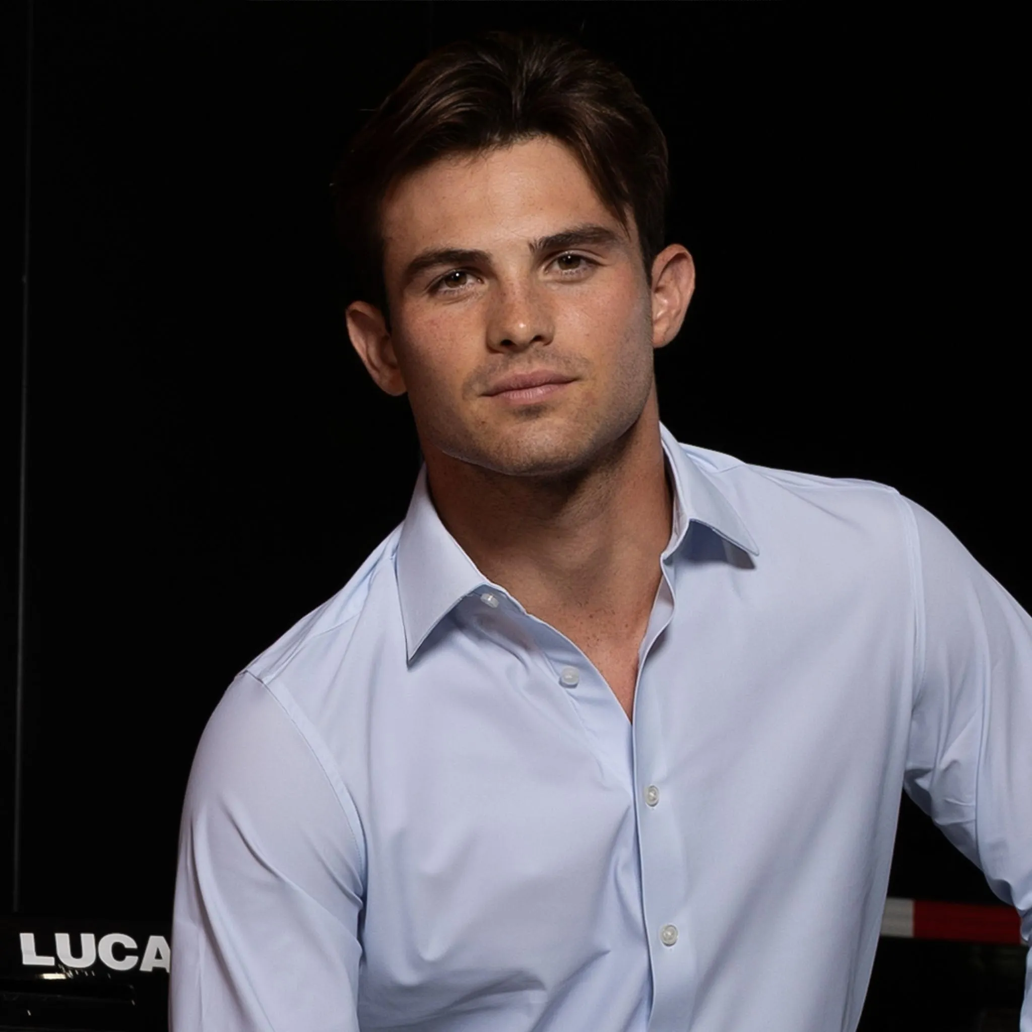 Apex Performance Dress Shirt Glacier Blue Twill