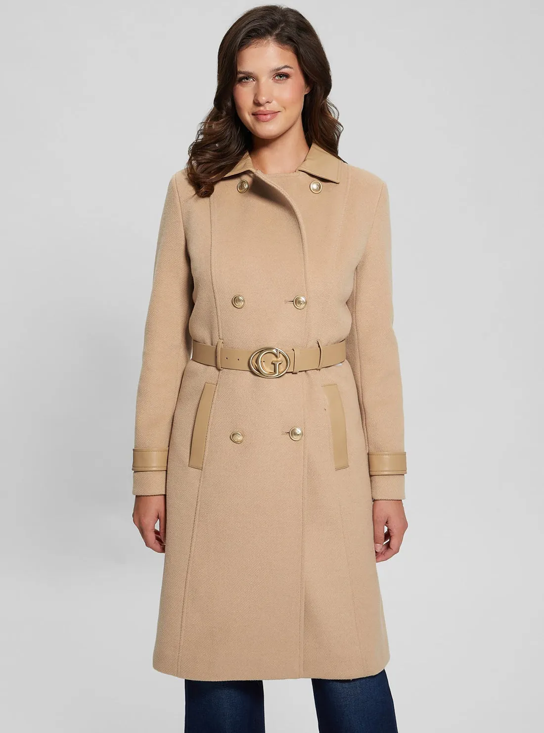 Beige Amelia Belted Coat