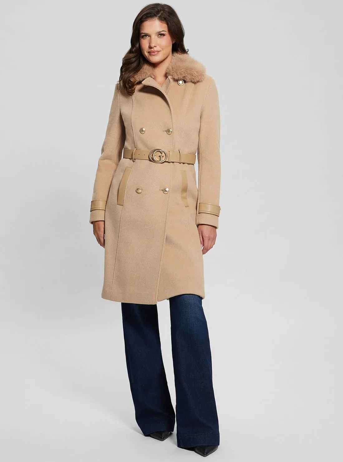 Beige Amelia Belted Coat