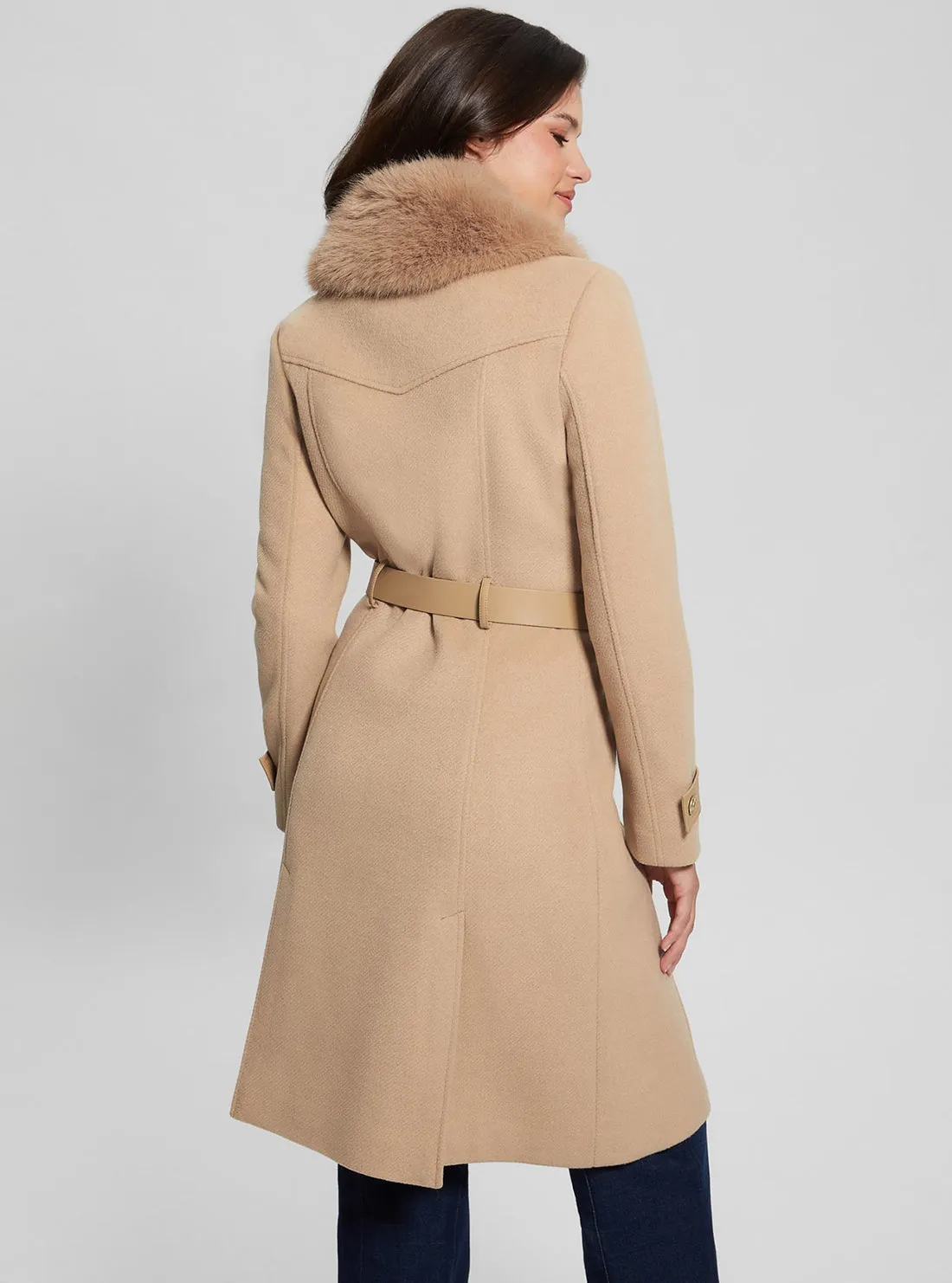 Beige Amelia Belted Coat