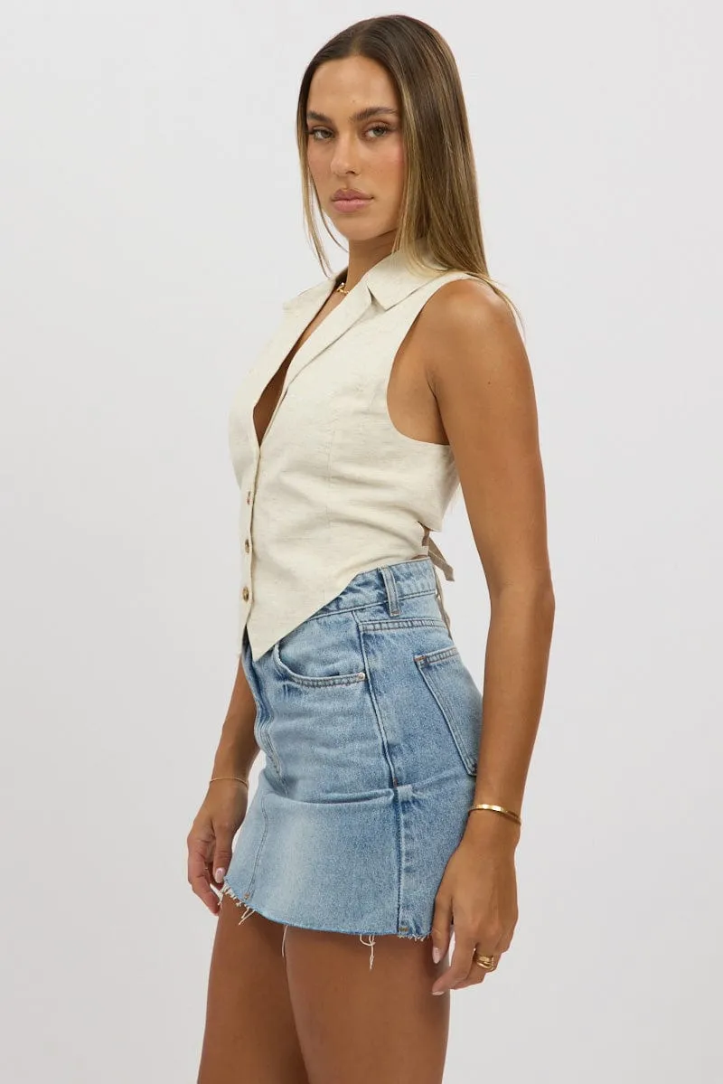 Beige Vest Tie Back