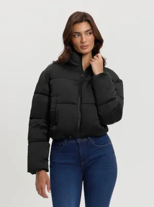 Black Antonia Strass Puffer Jacket