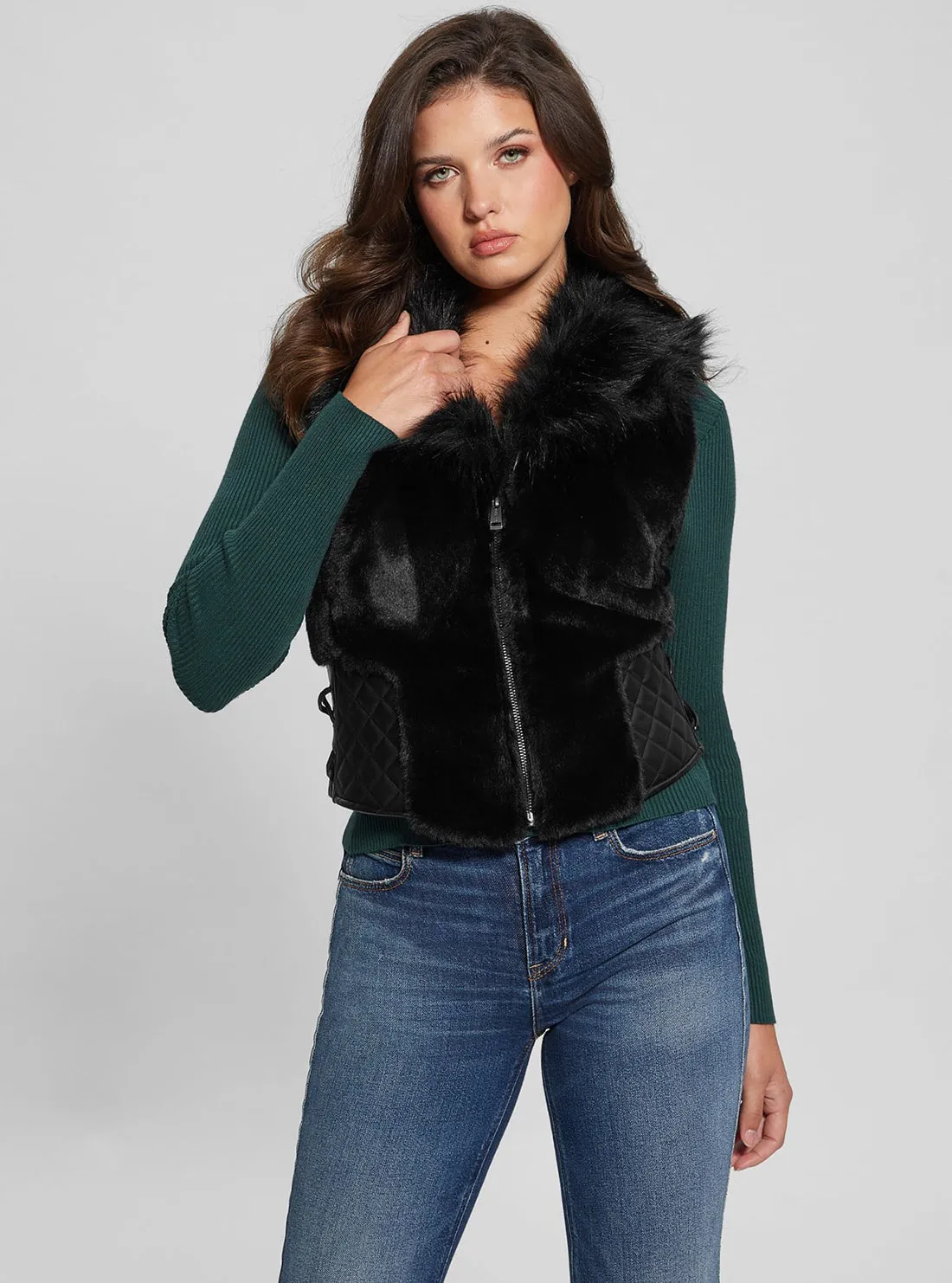 Black Emma Fur Vest