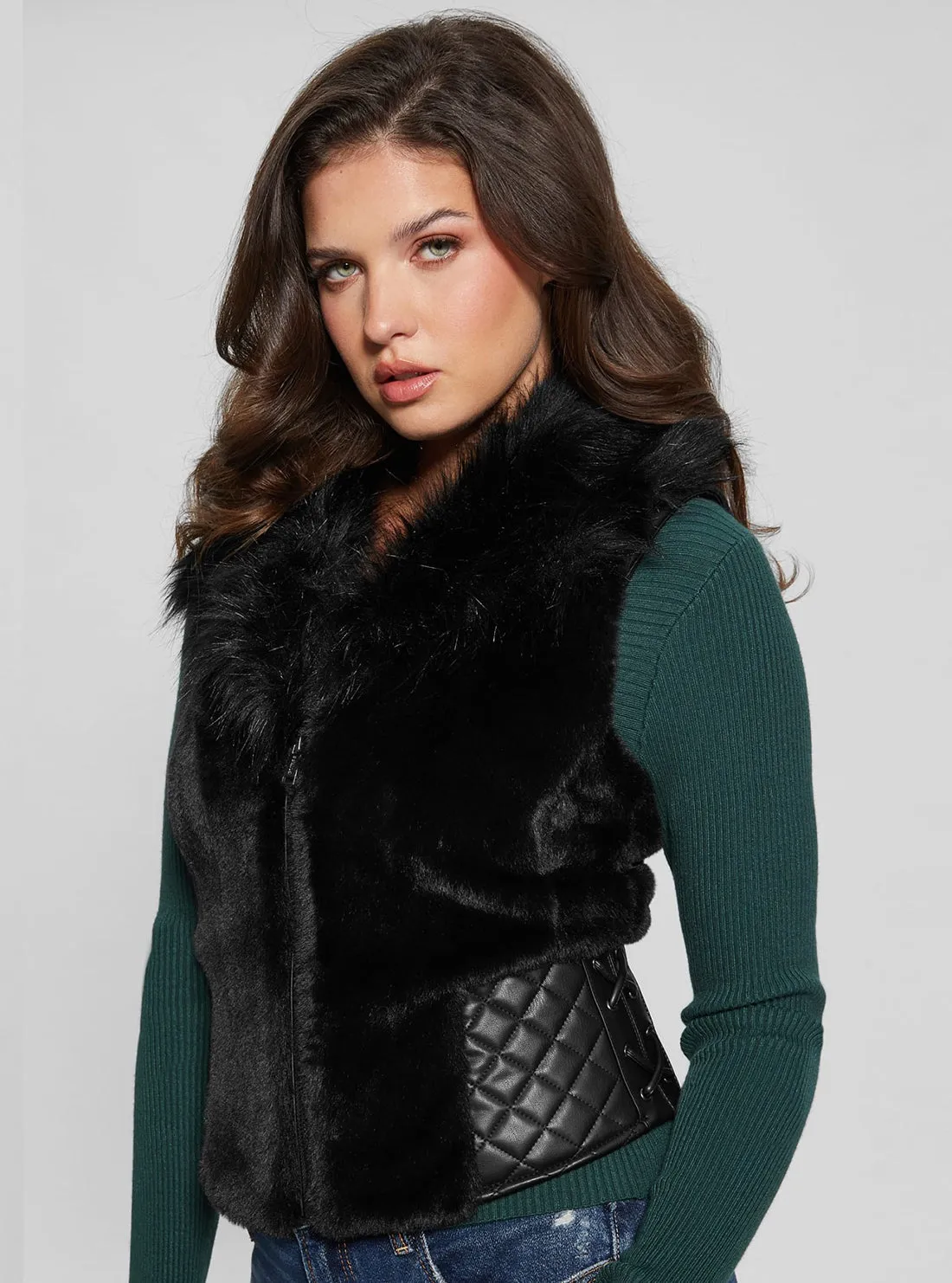 Black Emma Fur Vest