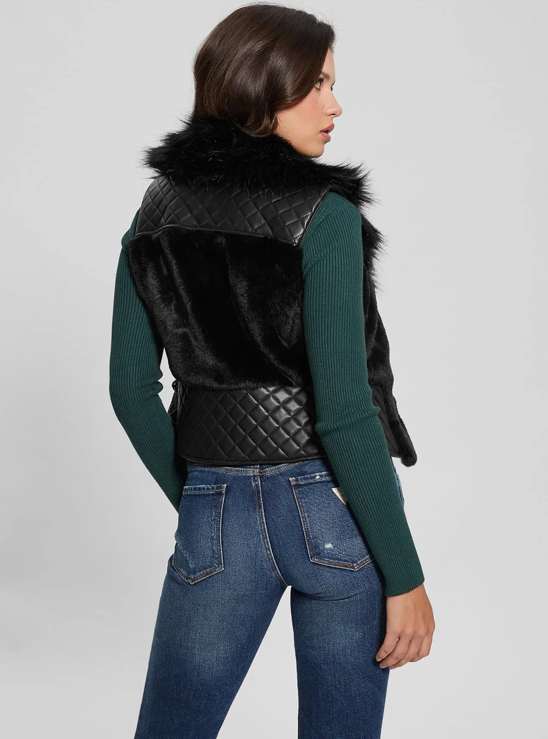 Black Emma Fur Vest