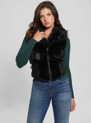 Black Emma Fur Vest