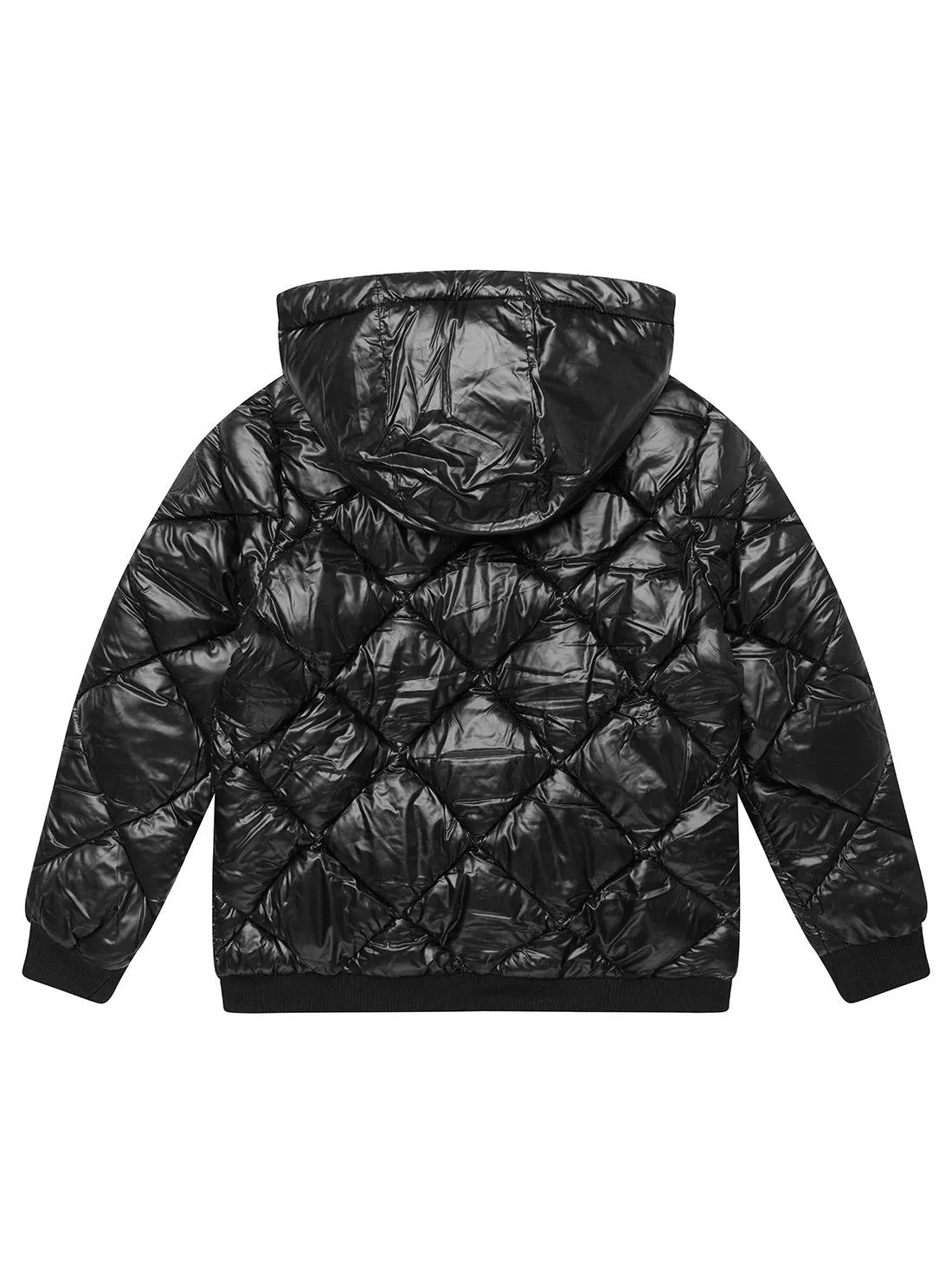 Black Hooded Bomber Jacket (7-16)
