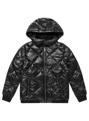 Black Hooded Bomber Jacket (7-16)