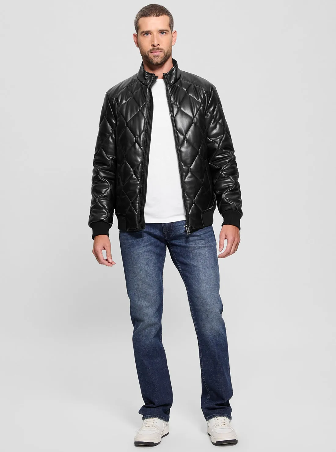 Black Quilted Leather Jacket