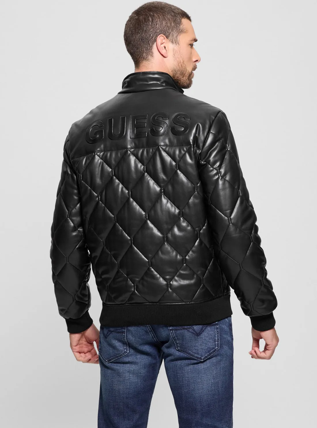 Black Quilted Leather Jacket