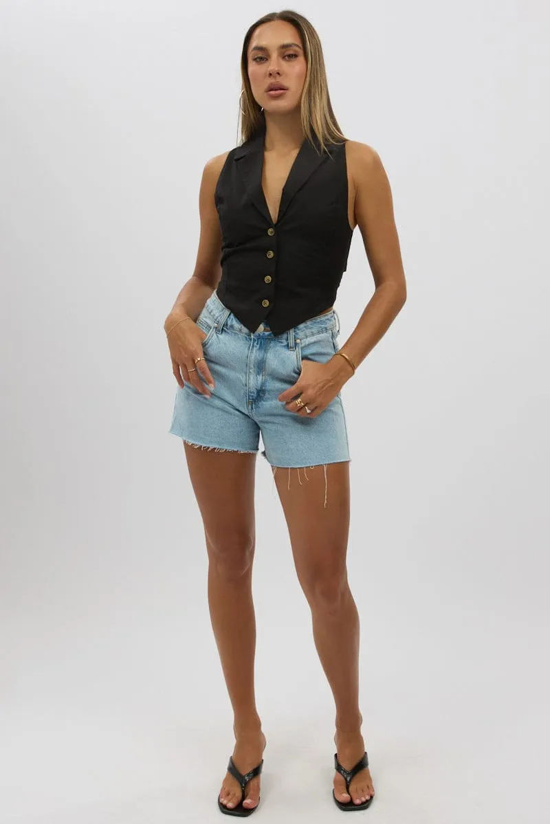 Black Vest Tie Back