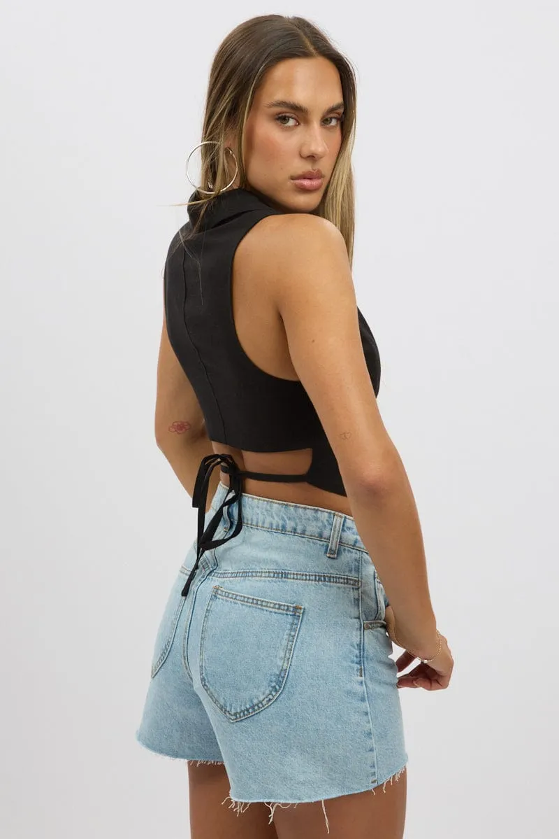 Black Vest Tie Back