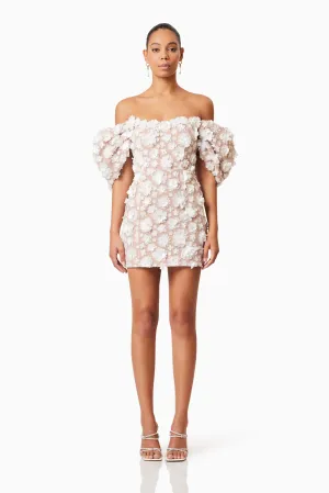 Bluebell Off The Shoulder Mini Dress in White