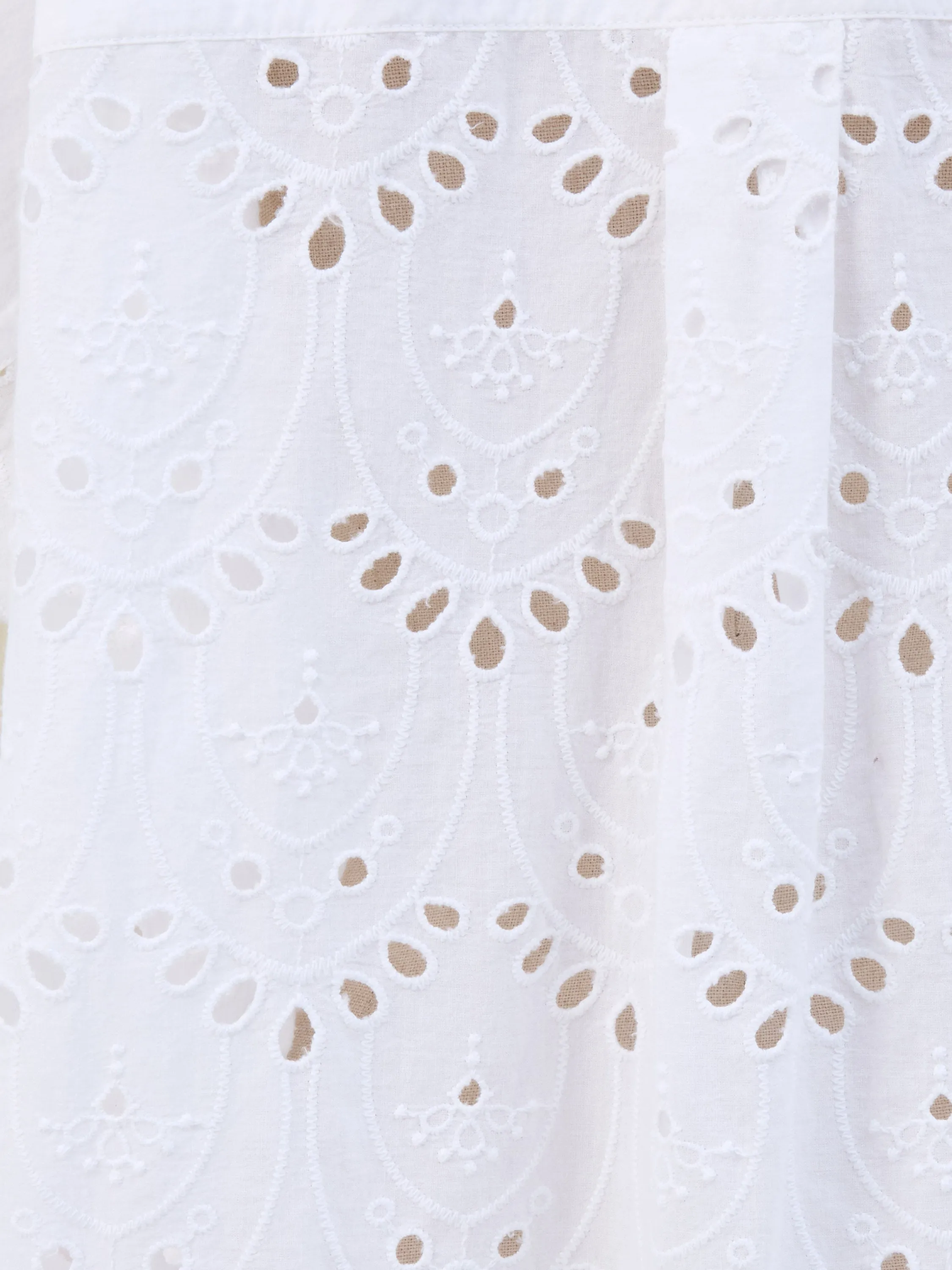 Broderie Back Short Sleeve Popover Shirt