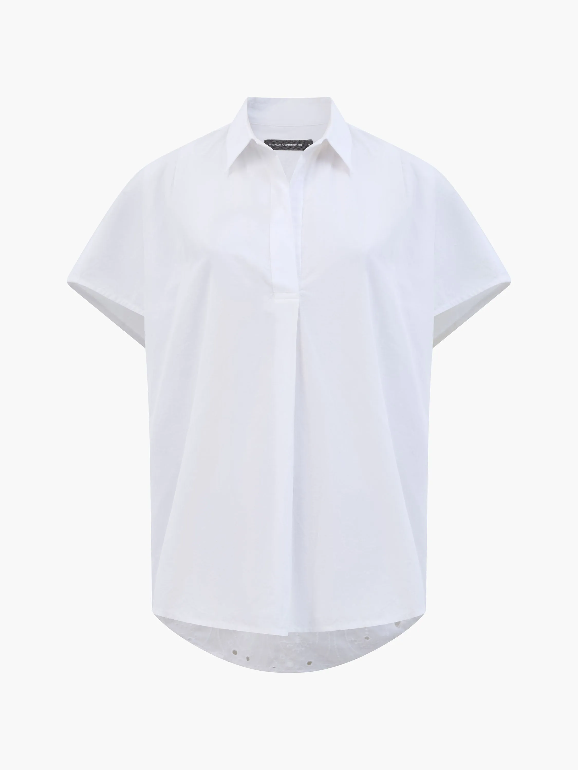 Broderie Back Short Sleeve Popover Shirt