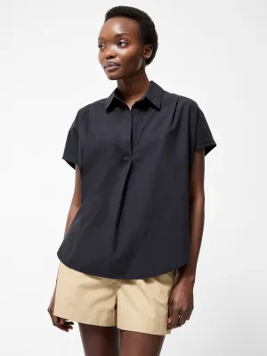 Broderie Back Short Sleeve Popover Shirt