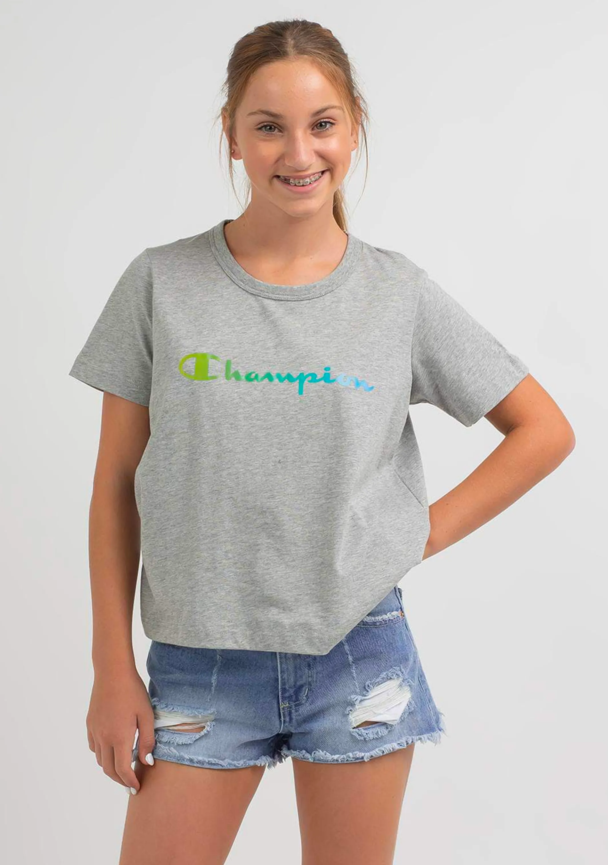 Champion Junior Ombre Script Boxy Tee