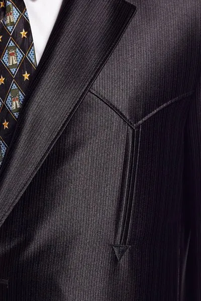 Circle S Mens Black Polyester Swedish Knit Tulsa Sportcoat Jacket Blazer 42 L