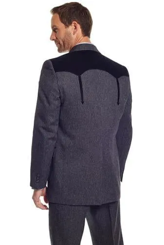 Circle S Mens Charcoal Polyester Boise Sportcoat Jacket Blazer 40 R