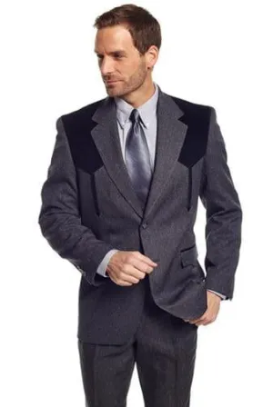 Circle S Mens Charcoal Polyester Boise Sportcoat Jacket Blazer 52 LX