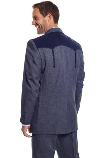 Circle S Mens Heather Navy Polyester Boise Sportcoat Jacket Blazer 44 S