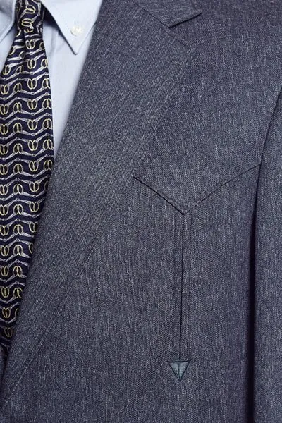 Circle S Mens Heather Navy Polyester Vegas Sportcoat Jacket Blazer 44 R