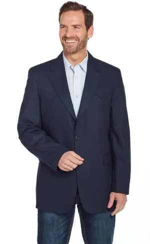Circle S Mens Navy Polyester Plano Western Sport Coat 54 L