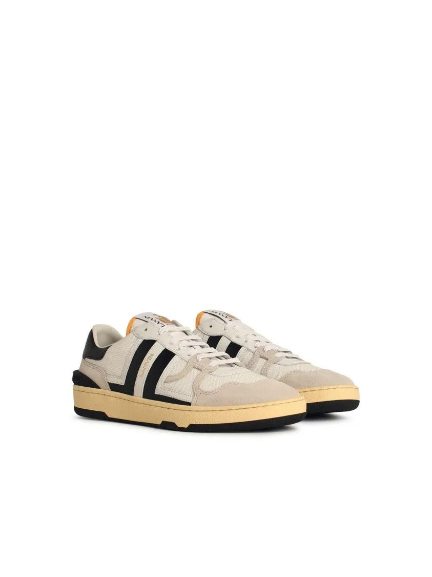 'Clay' White Leather Blend Sneakers