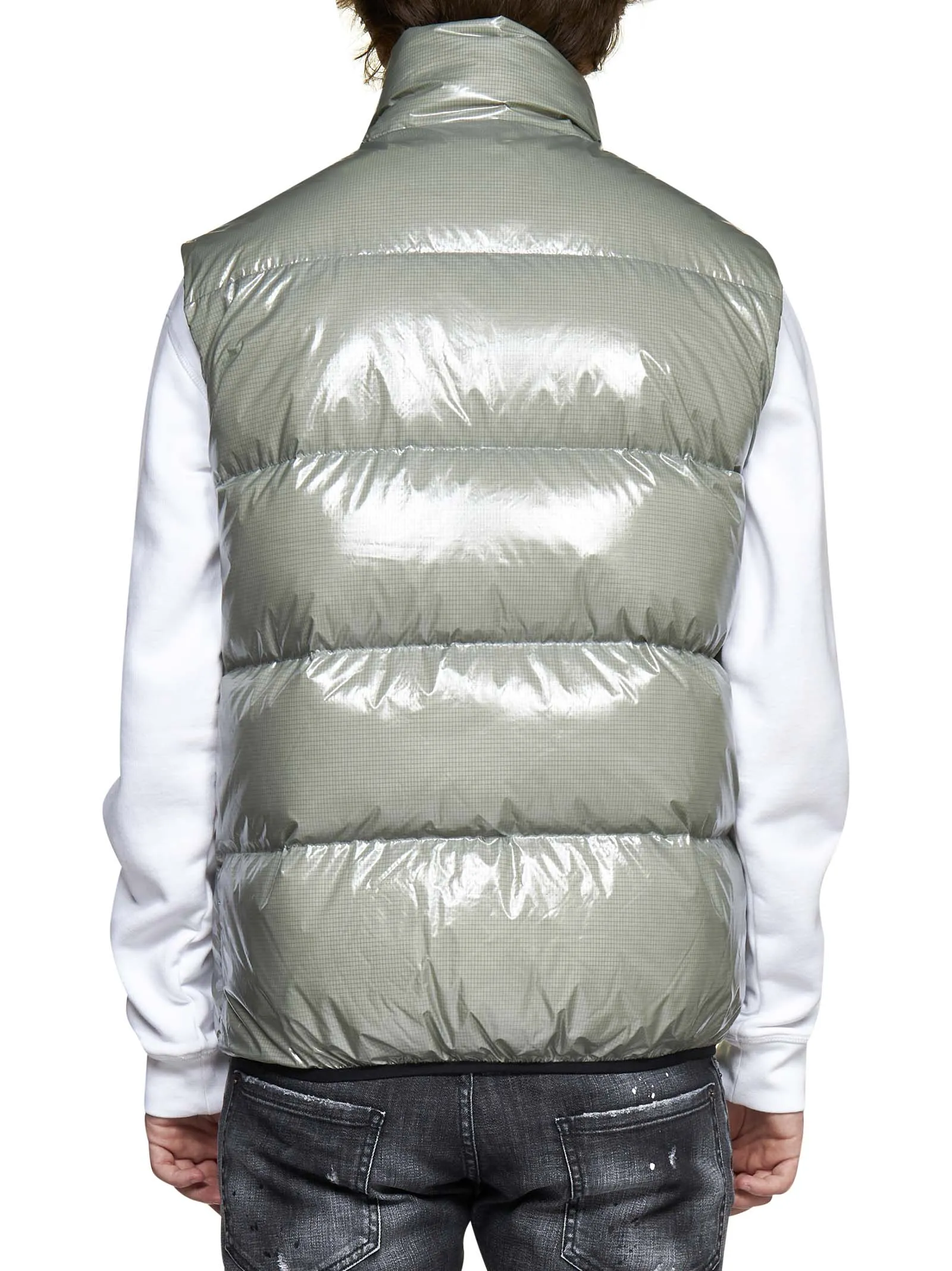 Dsquared2 High-Shine Logo-Patch Padded Vest