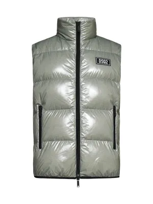 Dsquared2 High-Shine Logo-Patch Padded Vest