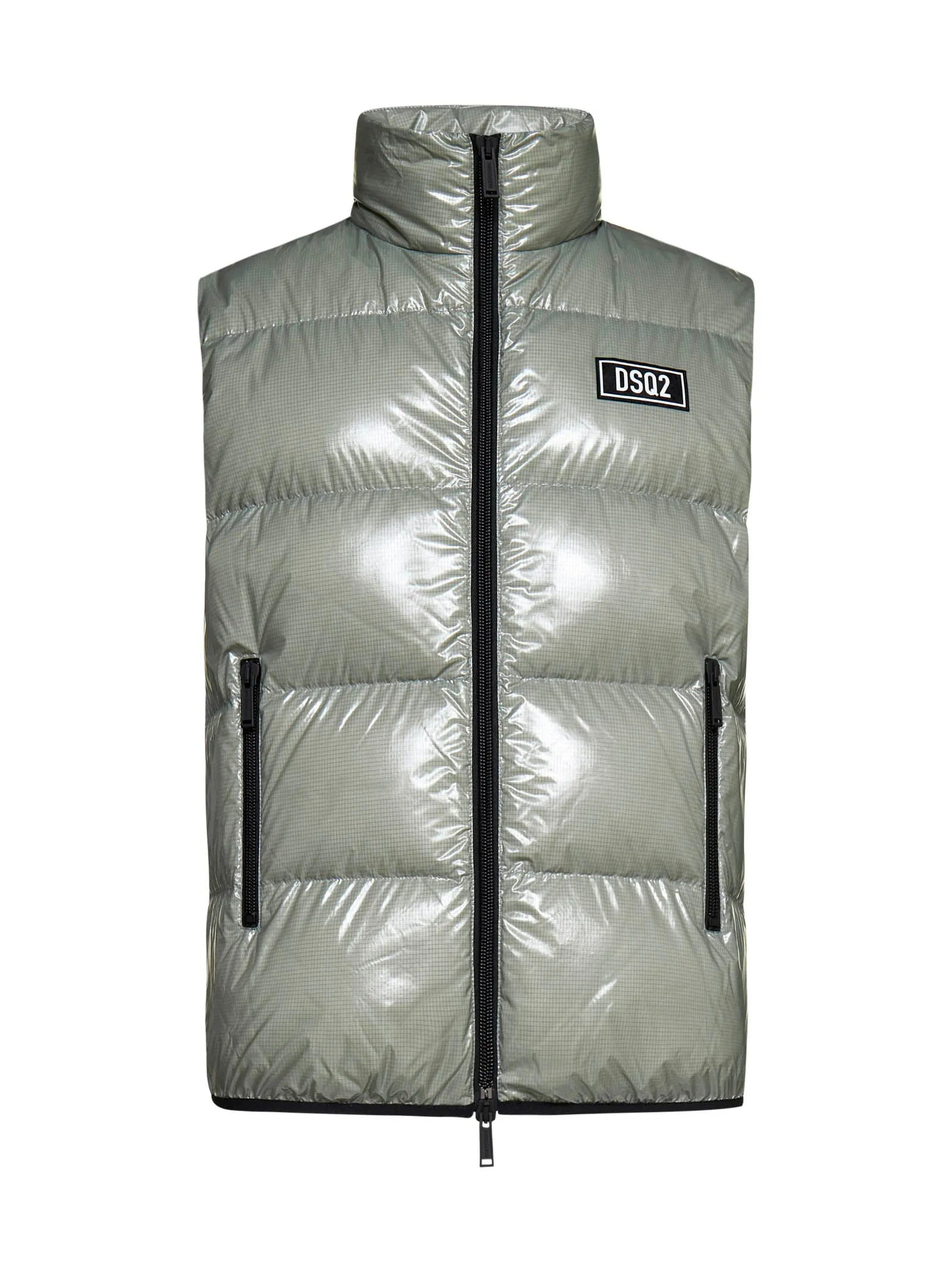 Dsquared2 High-Shine Logo-Patch Padded Vest
