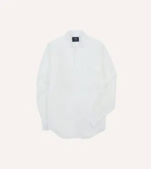 Ecru Linen Spread Collar Shirt