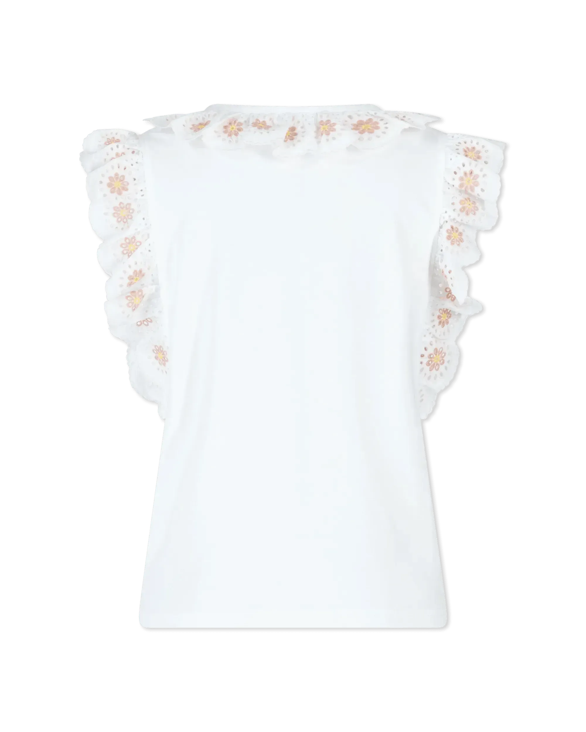 Embroidered Floral Short Sleeve Top