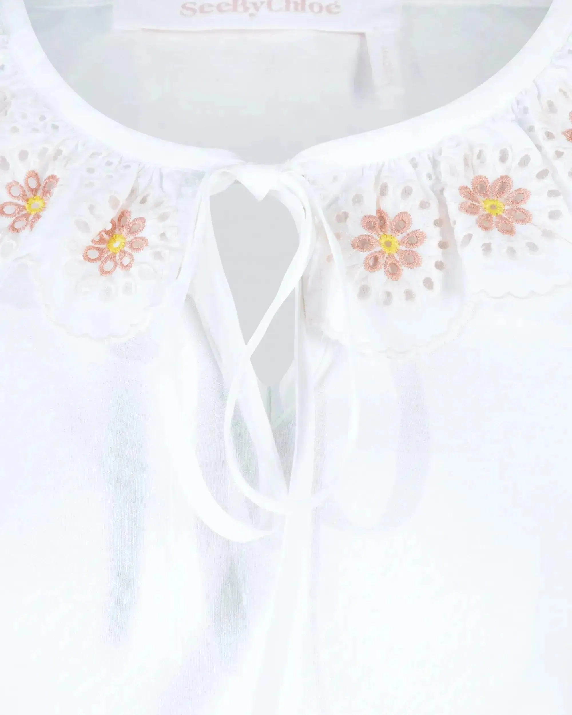 Embroidered Floral Short Sleeve Top