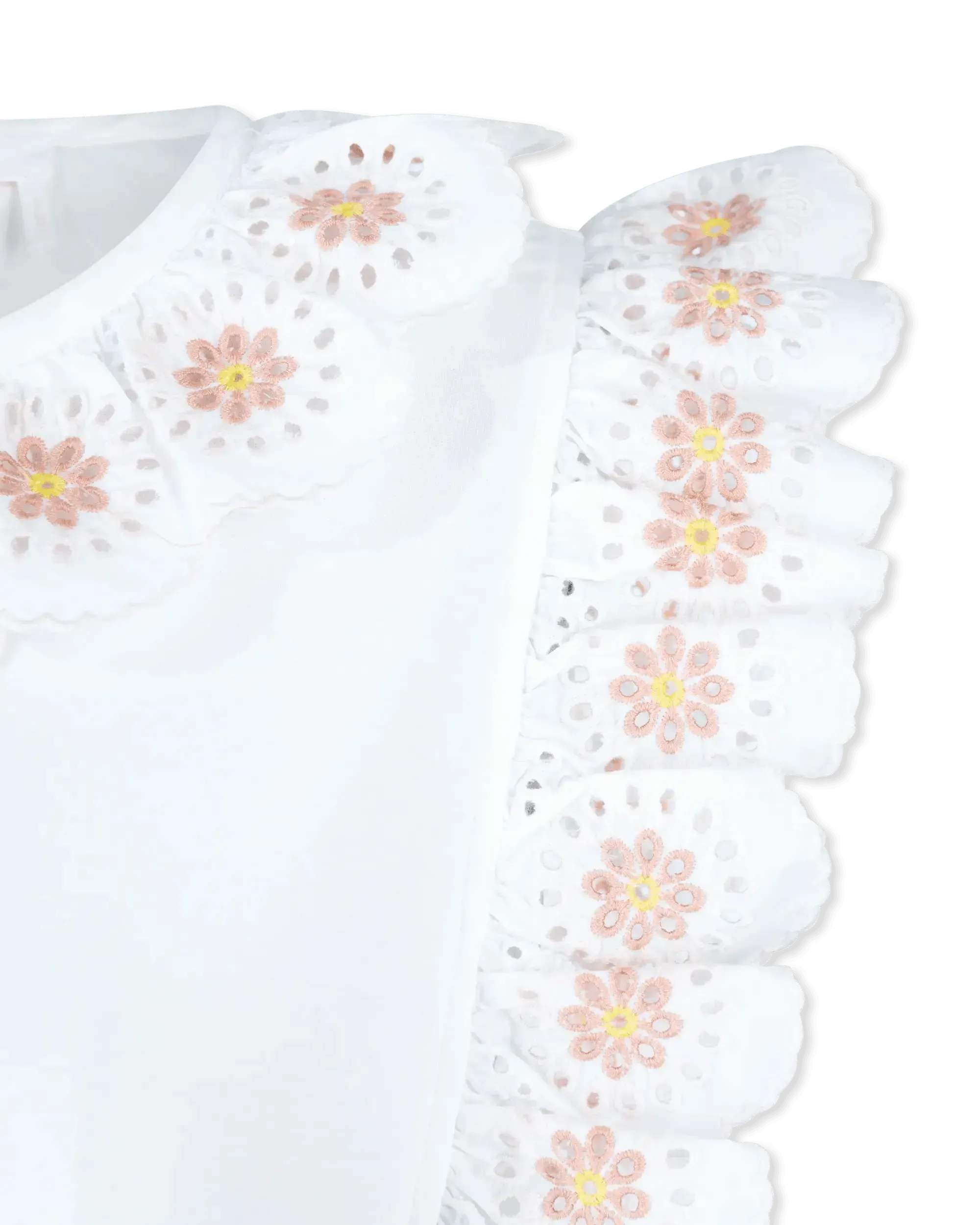 Embroidered Floral Short Sleeve Top