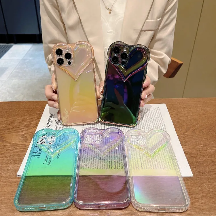 For iPhone 13 Love-heart Colorful TPU Phone Protective Case