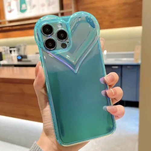 For iPhone 13 Love-heart Colorful TPU Phone Protective Case