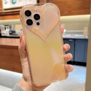 For iPhone 13 Love-heart Colorful TPU Phone Protective Case