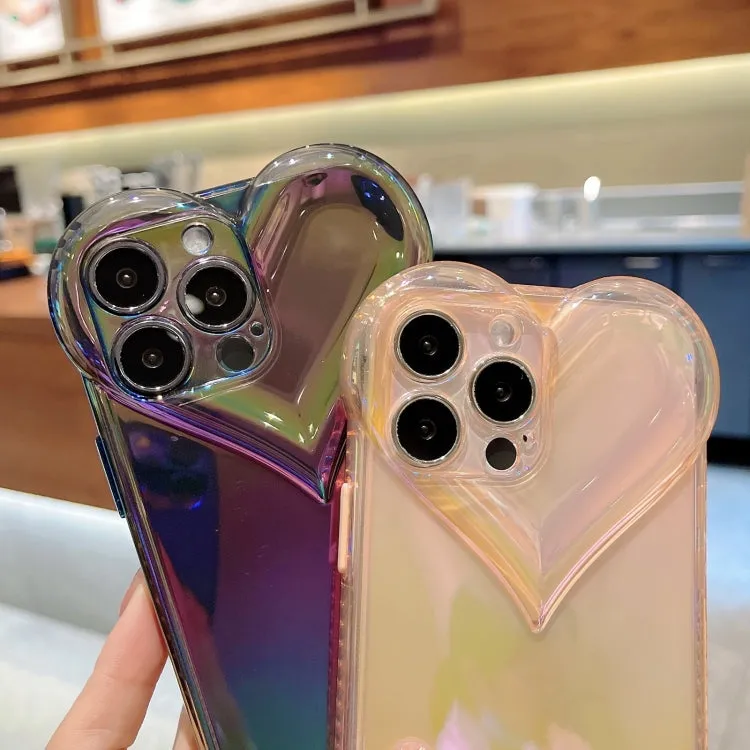 For iPhone 13 Love-heart Colorful TPU Phone Protective Case