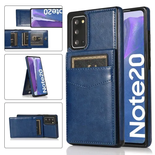 For Samsung Galaxy Note 20 Solid Color PC   TPU Protective Case with Holder  Card Slots(Rose
