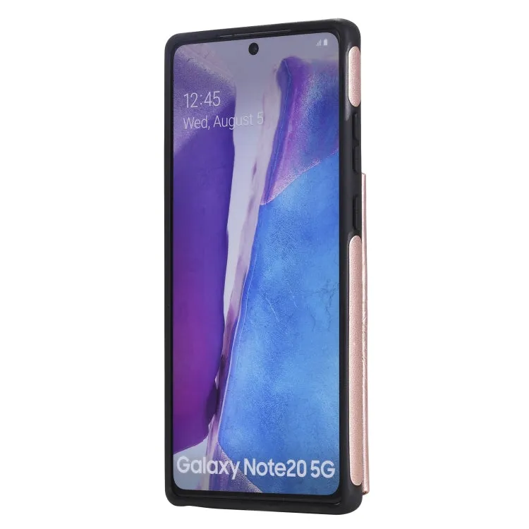 For Samsung Galaxy Note20 Flower Embossing Pattern Shockproof Protective Case with Holder