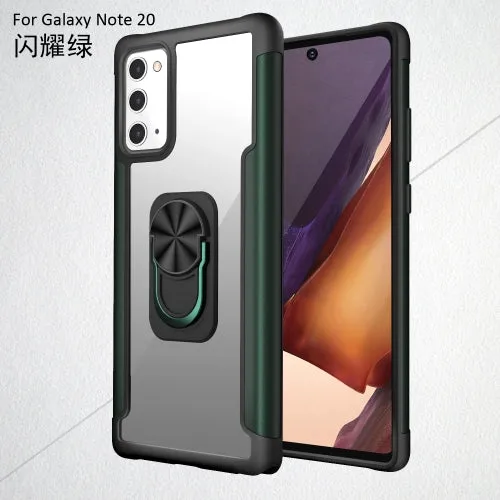 For Samsung Galaxy Note20 PC  TPU   Metal Shockproof Protective Case with Ring