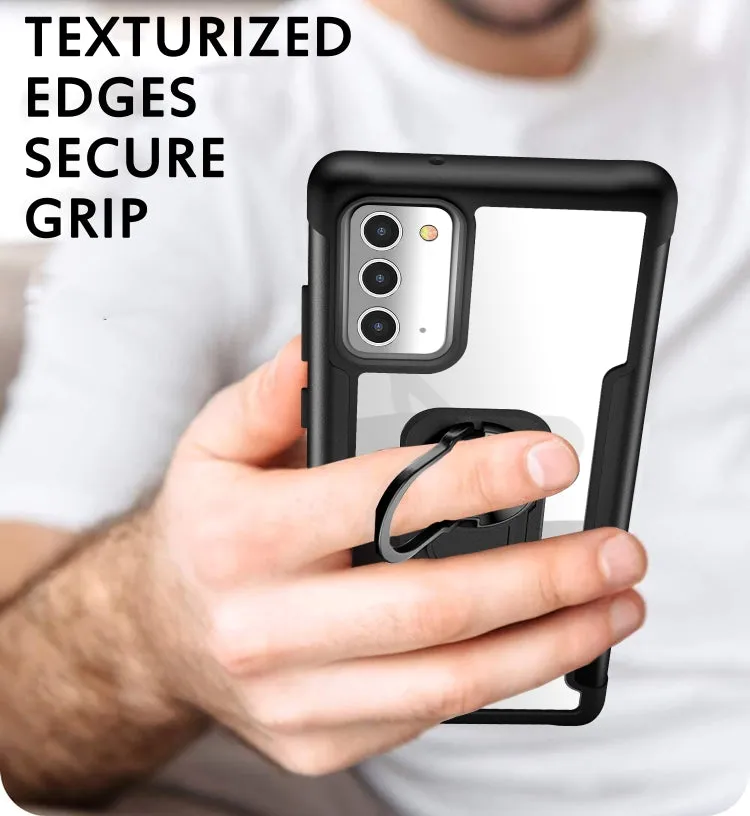 For Samsung Galaxy Note20 PC  TPU   Metal Shockproof Protective Case with Ring