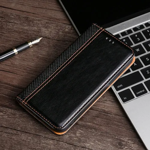 For Samsung Galaxy S21  5G Grid Texture Magnetic PU   TPU Horizontal Flip Leather Case with Holder