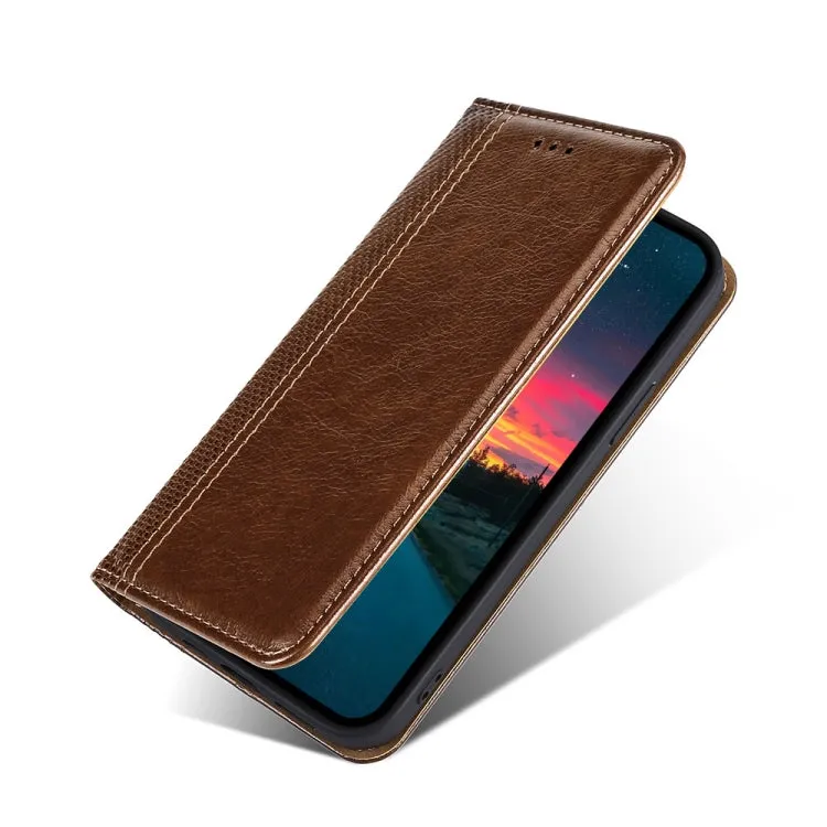 For Samsung Galaxy S21  5G Grid Texture Magnetic PU   TPU Horizontal Flip Leather Case with Holder