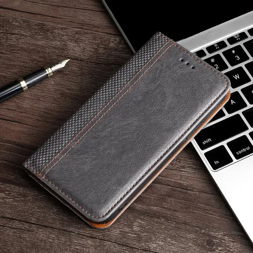 For Samsung Galaxy S21  5G Grid Texture Magnetic PU   TPU Horizontal Flip Leather Case with Holder