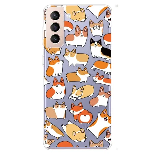 For Samsung Galaxy S22 5G Colored Drawing Pattern High Transparent TPU Phone Protective Case(Oil